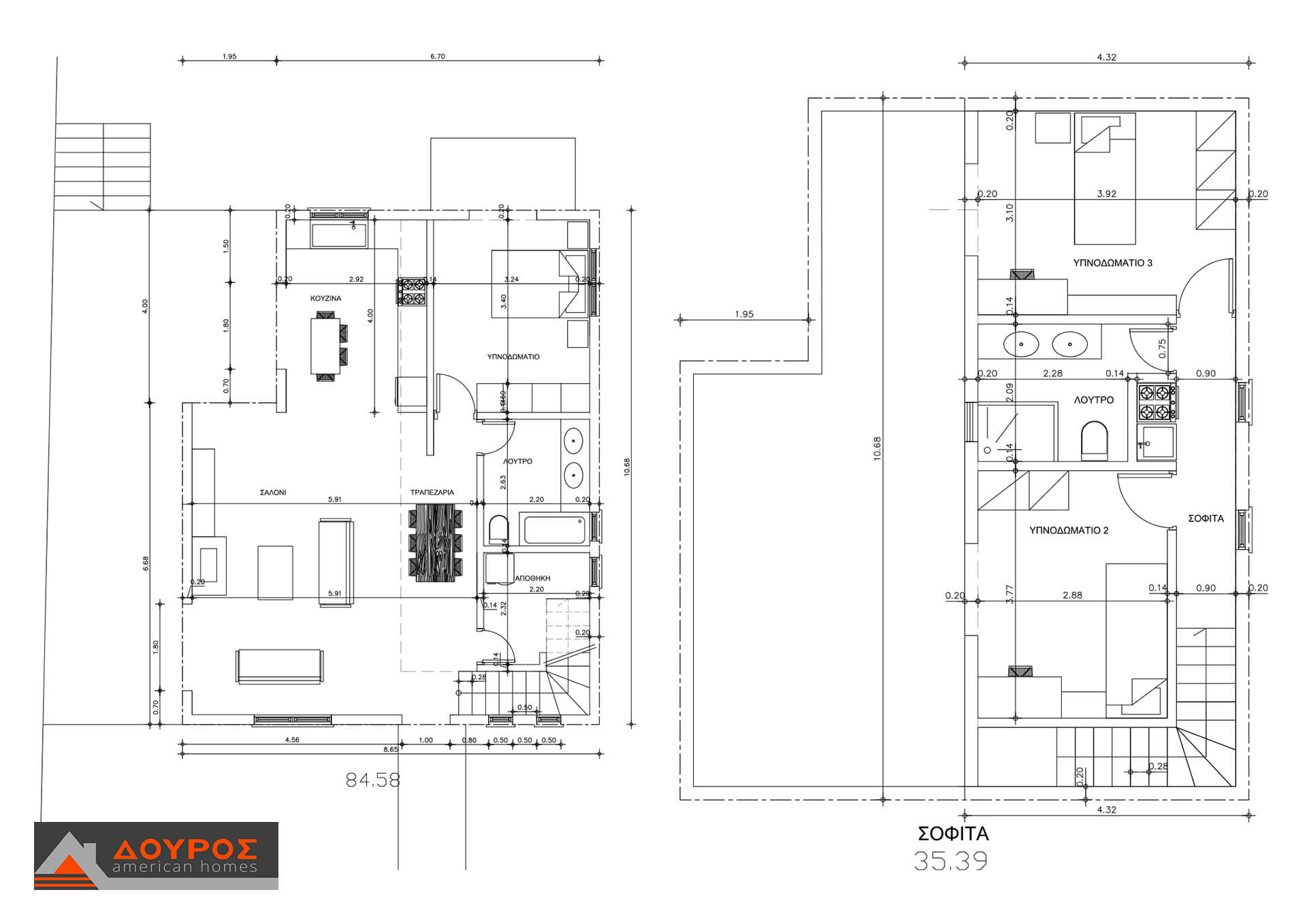 ΙΣ 85 – ΙΣΟΓΕΙΑ ΚΑΤΟΙΚΙΑ 85m² ΜΕ ΣΟΦΙΤΑ 40m² – Douros American Home ...